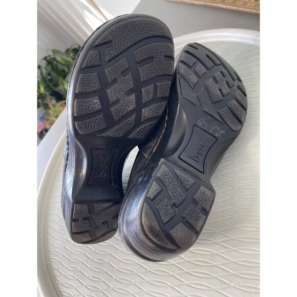 B.O.C Born Concept Clogs Size 8 Black Leather Slip On Comfort Casual Shoes Work - Picture 7 of 9